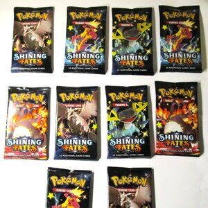 Pokemon Shining Fates Booster Pack Lot (10) Sealed - Shiny Charizard Chase